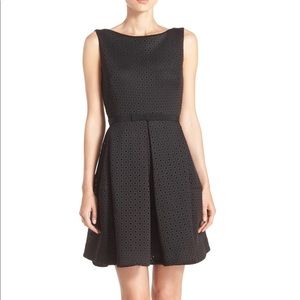 Taylor Dresses Laser Cut Scuba Fit & Flare Dress